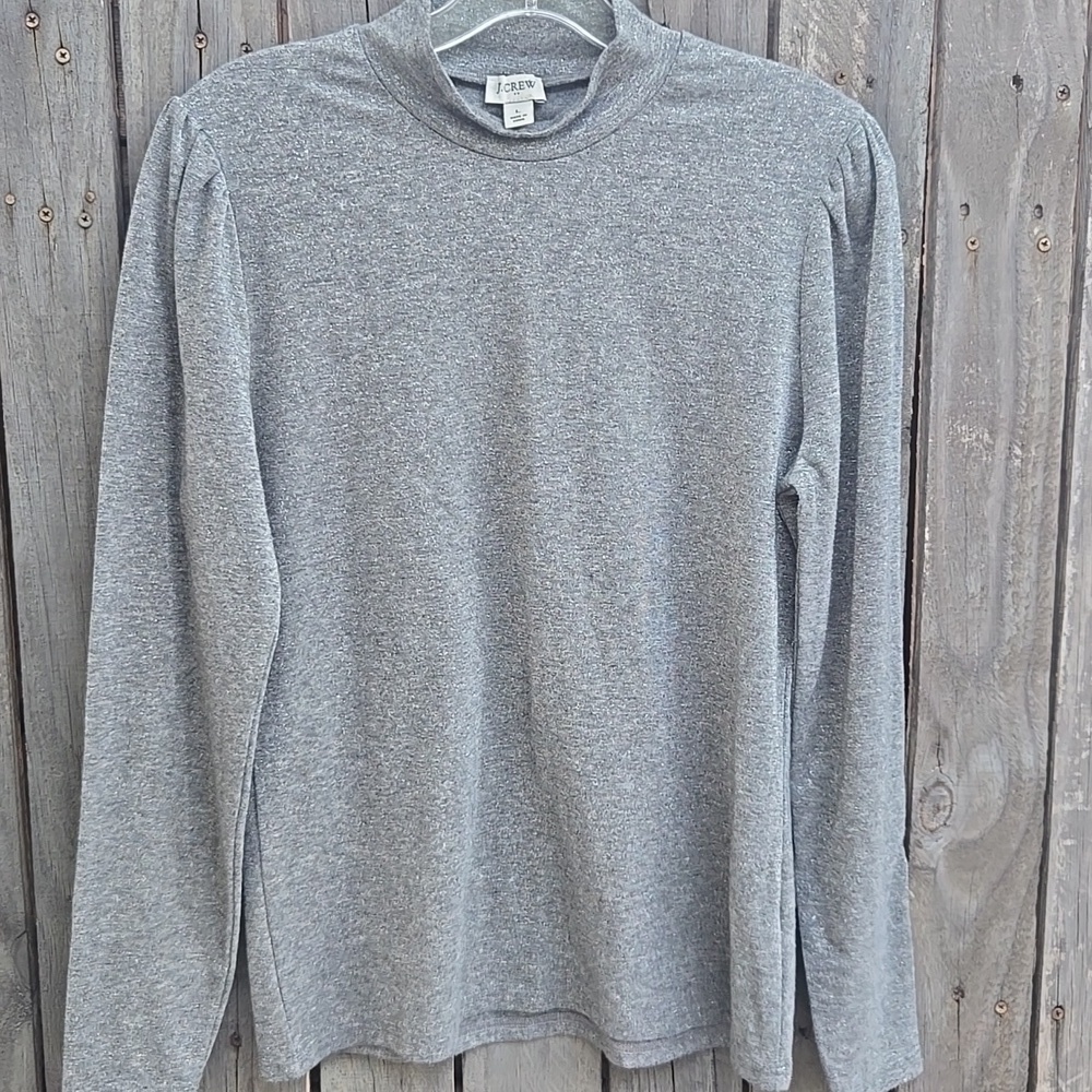 J. Crew Sparkling Gray Knit Top